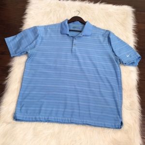 Nike Golf Blue Stripe Shirt Fit Dry size: XL